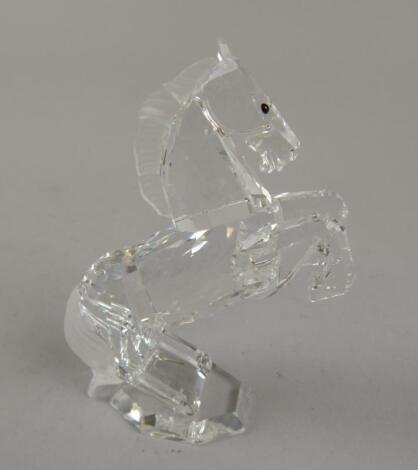 A Swarovski crystal figure of a rearing horse