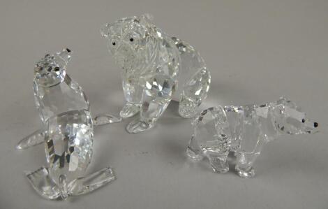 A Swarovski crystal figure of a polar bear