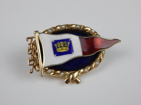 A personalised Royal Yachting Association brooch