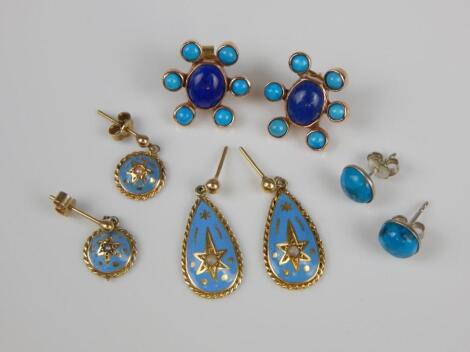 Four pairs of earrings