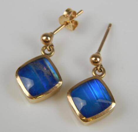 A pair of 9ct gold earrings