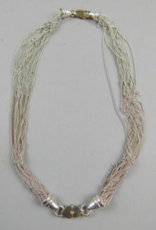 A modern silver necklace