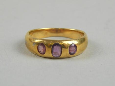 An amethyst dress ring