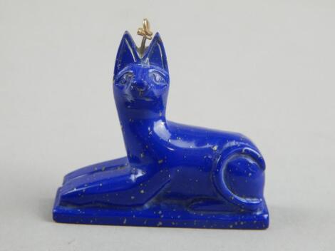 A carved Lapis Egyptian figure