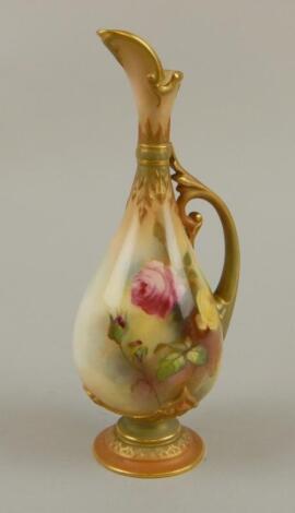 An early 20thC Royal Worcester blush ivory ewer