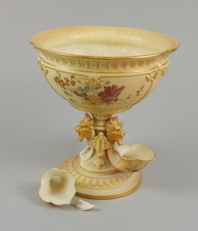 A Victorian Royal Worcester blush ivory centerpiece