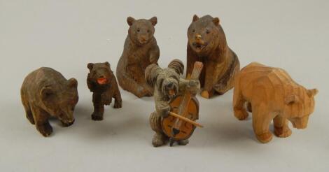 Various 20thC Black Forest and other carved animals