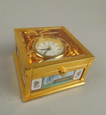 A modern Halcyon Days Quartz travel clock