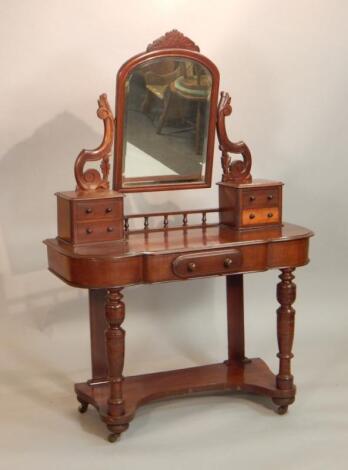 A 19thC Victorian mahogany Duchess type dressing table