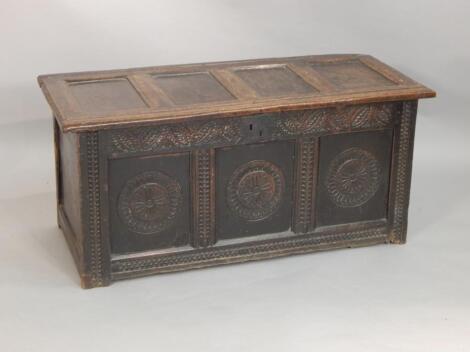 An 18thC oak coffer