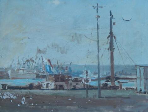 John Kenneth Ferguson (1885-1967). Harbour scene with fishing boats