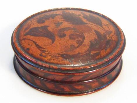 An early 19thC parquetry snuff box