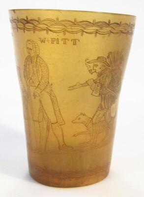 A 19thC horn beaker - 2