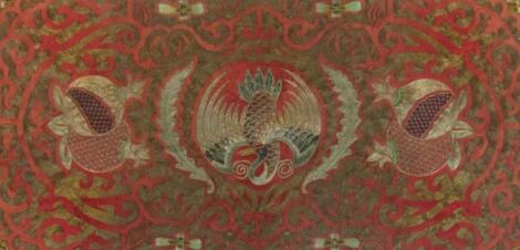 A Chinese Qing period silk panel