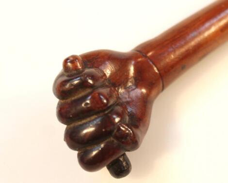 A 19thC hardwood swagger stick