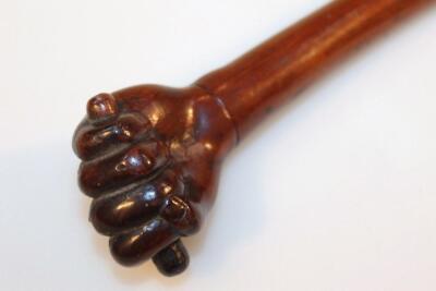 A 19thC hardwood swagger stick - 2