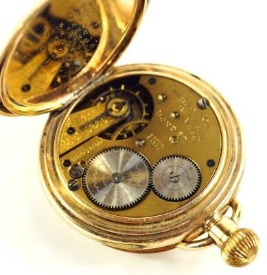 A gold plated gentleman's half hunter cased pocket watch - 2