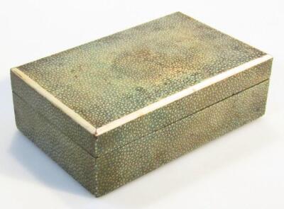 A late 19thC shagreen cigarette box