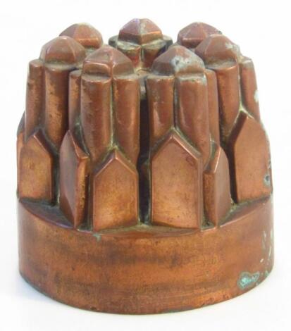 A mid-19thC copper jelly mould