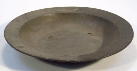 A late 18thC pewter dish