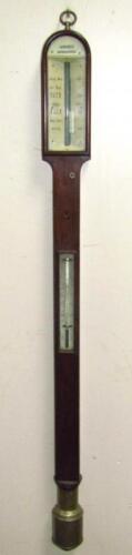 A 19thC rosewood cased marine barometer by Cohen Newcastle