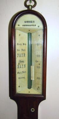 A 19thC rosewood cased marine barometer by Cohen Newcastle - 2