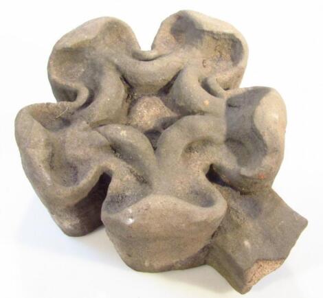 A carved stone Tudor Rose finial