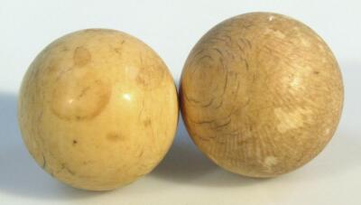 A 19thC ivory snooker ball