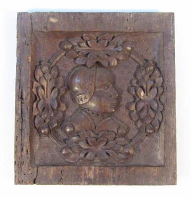 An early 18thC Continental oak panel