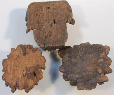 Various 18thC oak carving - 2