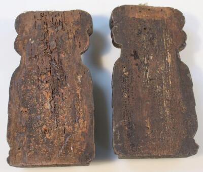 A pair of heavily carved hardwood figures - 4