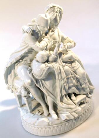 An 18thC Meissen porcelain figure group