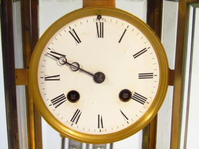 A late 19thC brass cased mantel clock - 2