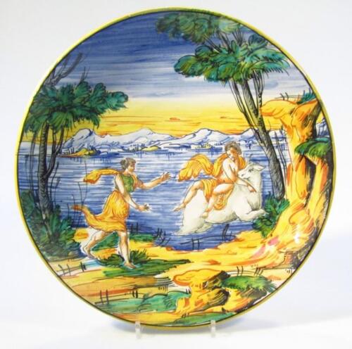 A 17thC style Italian Maiolica Urbino design dish