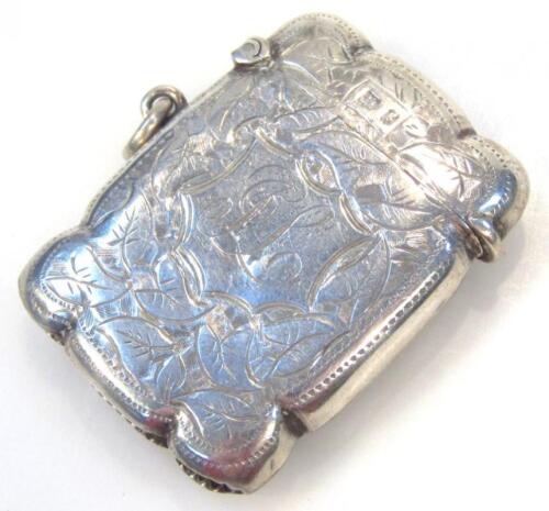 An Edwardian silver vesta case