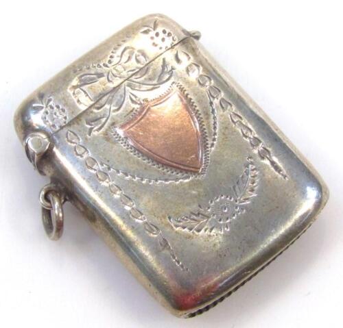 A George V silver and yellow metal vesta case