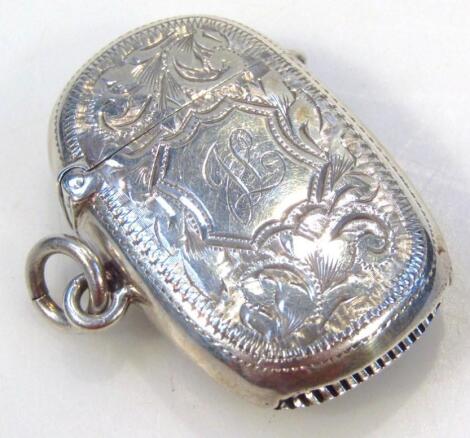 An Edwardian silver vesta case