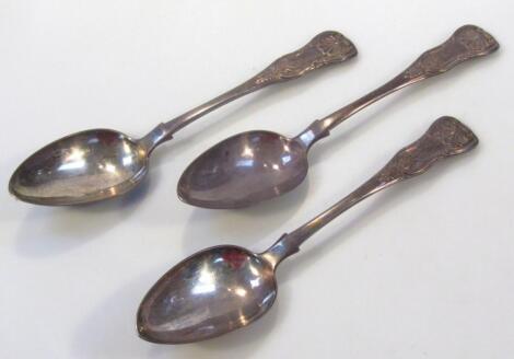 A set of three George III Glasgow silver tablespoons