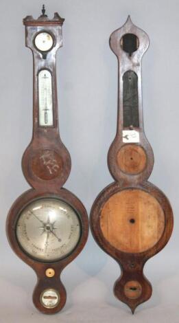 A 19thC four dial banjo barometer