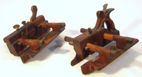 An early 20thC wooden handled plough wood plane