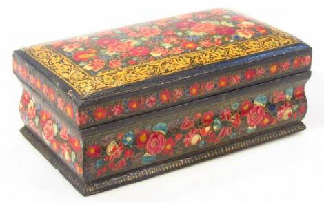 A late 19thC papier mache jewellery casket