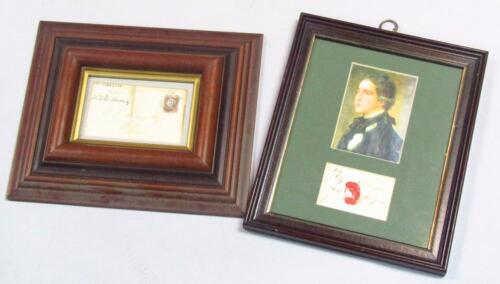 A framed Victorian envelope