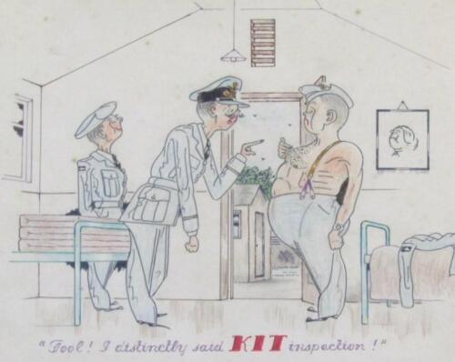 20thC School. Caricature scene