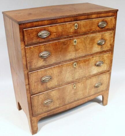 A 18thC oak and mahogany chest