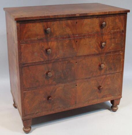 A 19thC flame mahogany chest