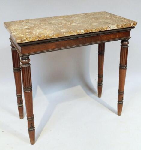 A Regency mahogany marble topped side table