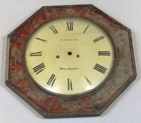 A 19thC walnut finish and inlaid wall clock face