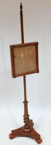 A 19thC mahogany pole screen