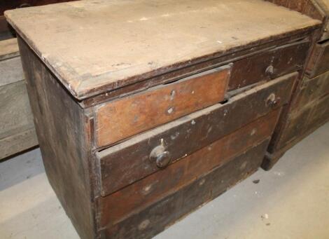 An 18thC oak and mahogany chest