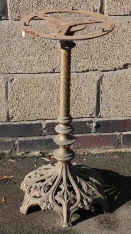 A 19thC cast iron pub table stand in the manner of Coalbrookdale